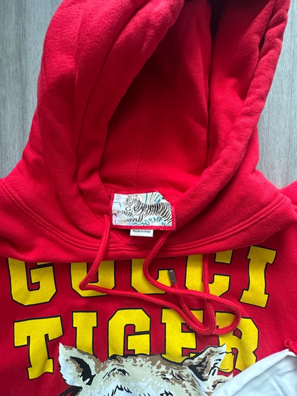 Gucci Red & White Layered Hoodie (XL) - Picture 8 of 8